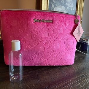 NWT JUICY COUTURE Pink Logo Travel Cosmetic Bag/Pouch